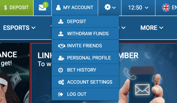 Make a deposit k at 1xBet Casino